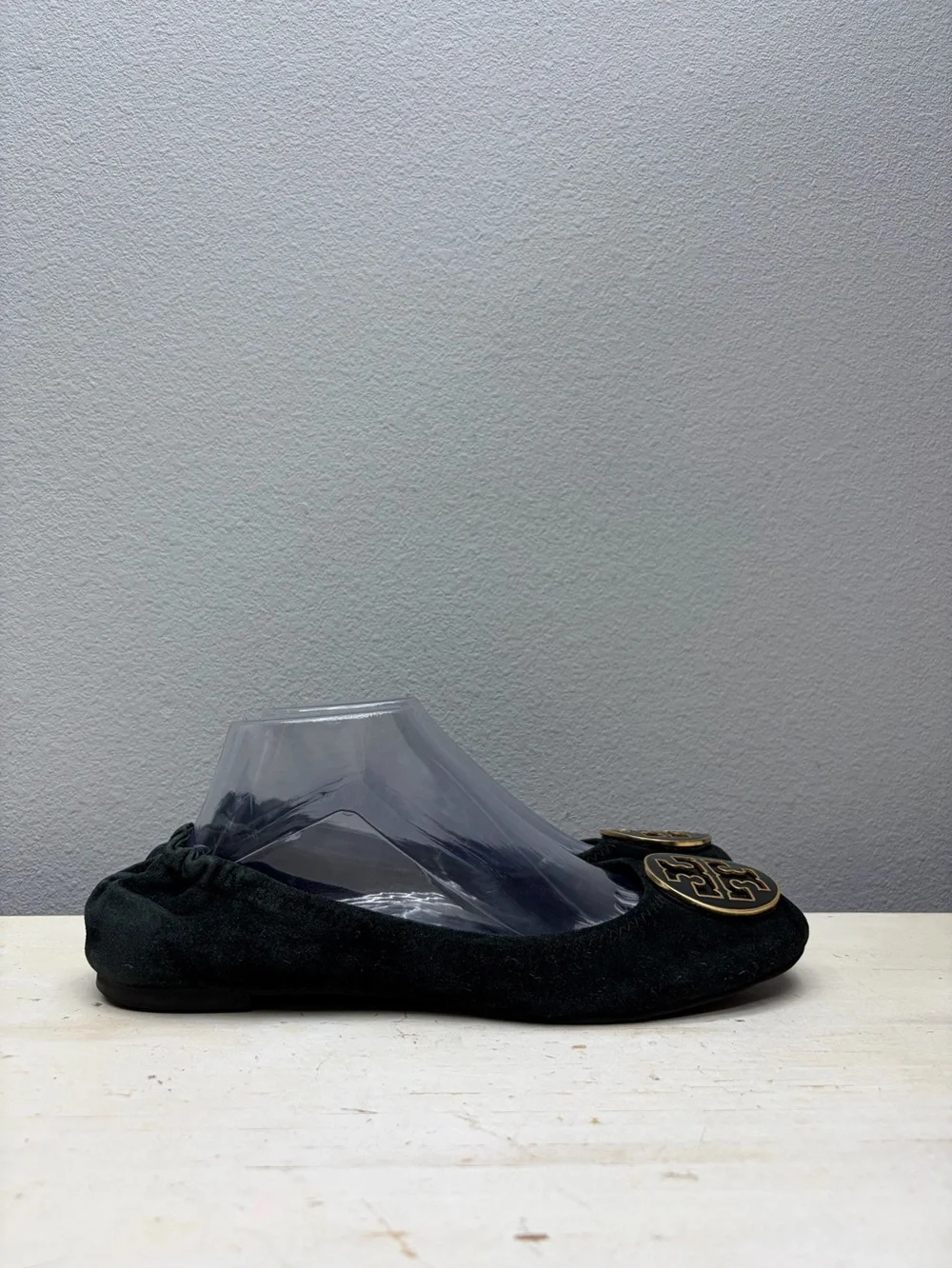 Tory Burch Black Suede Reva Flats Size 10.5